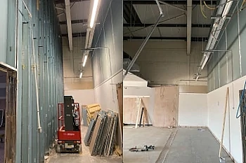internal factory partition wall removal